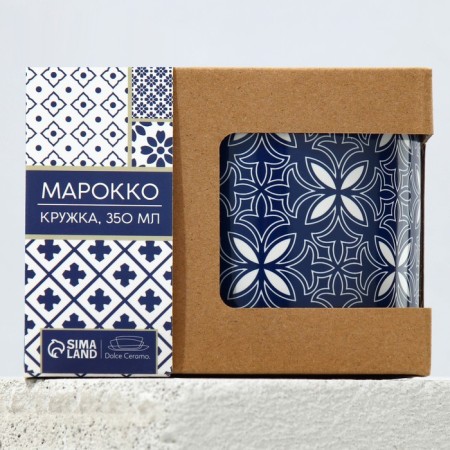 Ceramic mug "Morocco", 350 ml, blue color-4