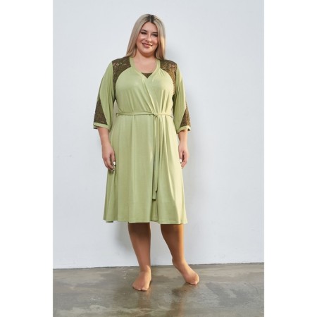 Female suit, size 54, green color-1