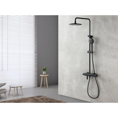 Lemark Bronx LM3772BL shower system, simultaneous, tropical shower, watering can, black-2