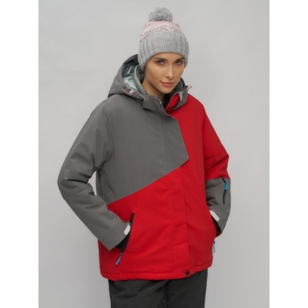 Ski suit female, size 52, red color-4