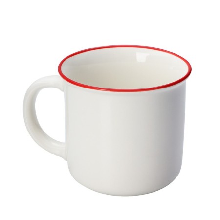 Porcelain share mug “Christmas tree, Gori!”, 380 ml, white color-1