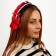 Carnival bandage "Lolita", red color with black lace