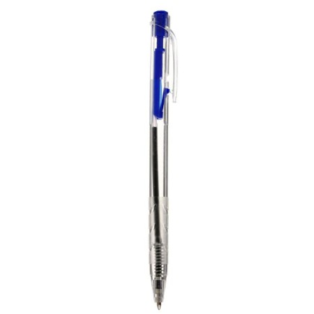 Automatic ball handle, 0.5 mm, blue rod, transparent case, with a corrugated holder-3