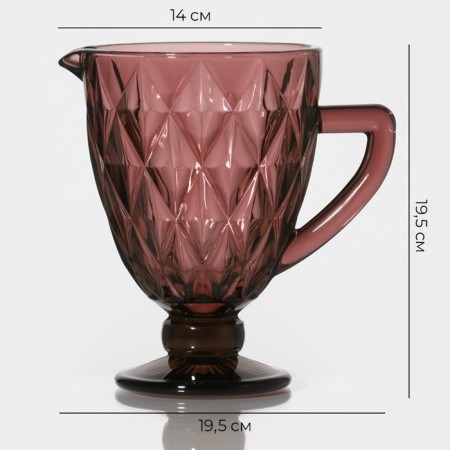 Glass Glass Magistro "Cruise", 1.1 l, pink color-2