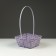 Wicker basket, 21.6 x 21.6 x 10/38 cm, purple, bamboo