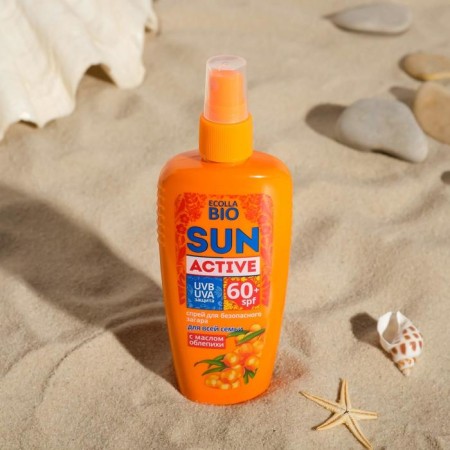 Spray for safe SPF 60+ for the entire ECOLLA-Bio "Sun Active" family, 120 ml