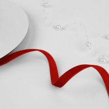 Velvet tape, 10 mm, 18 ± 1 m, color red No. 40