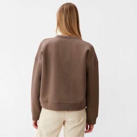 Female sweatshirt Minaku: Velvet Collection Brown color, size 44-3