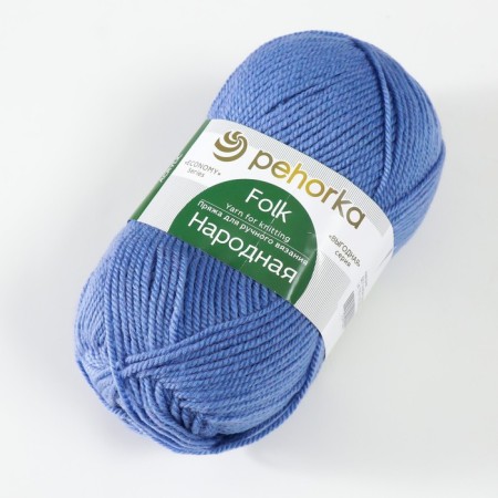 Yarn "Narodnaya" 30% wool, 70% acrylic volume 220m/100g (520-blue spray)-2