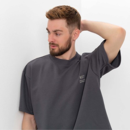 Men's T -shirt Mist Men’s Casual Size 48, graphite-4