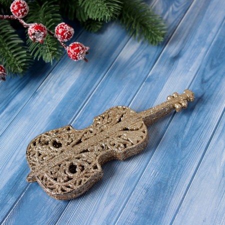 Christmas tree decoration "Cello Glitter" 15x6.5 cm, gold-1