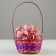 Wicker basket, 20.3 x 20.3 x 9.5/33 cm, purple, bamboo
