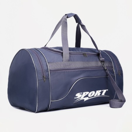 Sports bag, lightning department, 3 outer pockets, long belt, gray color