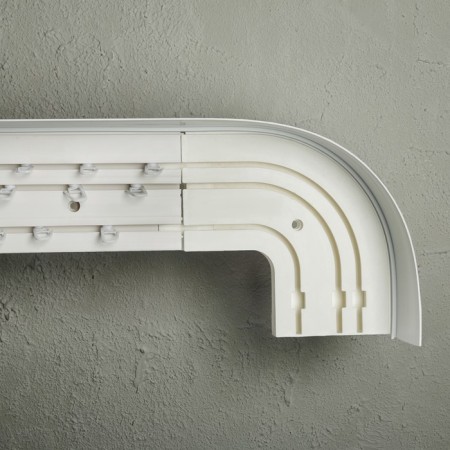Three -cereal cornice "Ultracompact. Grace gold ", 320 cm, with a decorative bar 7 cm, white marble-2