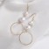 Earrings with pearls "tenderness" links, white color in gold