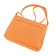 Bag women, genuine leather, orange 24x6x19 cm