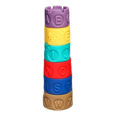 Developing soft cubes - pyramid, Montessori technique, 6 pcs., Bab