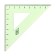 Drawing set 4 objects (ruler 15 cm, square 30 °/ 60 °, 10 cm; square 45 °/ 45 °, 8 cm; transporter 180 °, 9 cm), transparent green