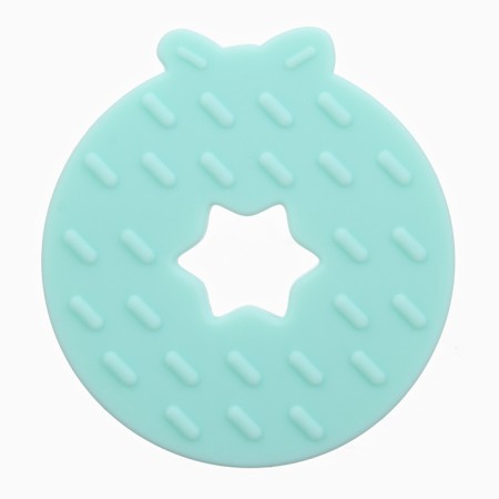Silicone teething for teeth "Donut", turquoise color, crumb I-2