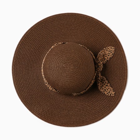 Women's hat Minaku "Leopard" Brown color, rr 56-58-1