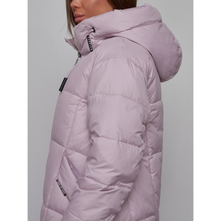 Coat insulated winter female, size 44, purple color-12