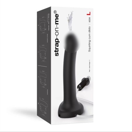 STRAP-ONE DILDO SEMI-REALISTIC Fallomitator with ejaculation function, black L, 18.2 cm-5