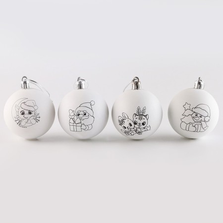 New Year's set for creativity. Christmas balls for coloring "New Year! Magic holiday ", 4 pcs, d = 5.5cm-2