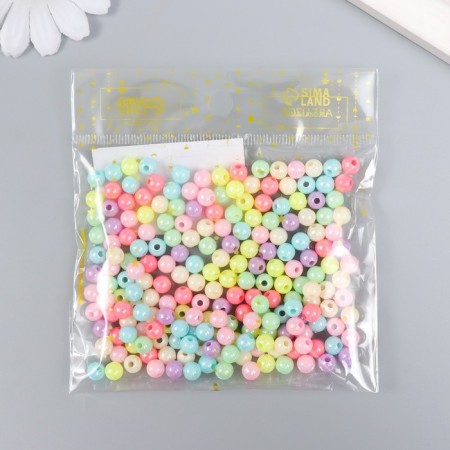 Beads for creativity Plastic "Pastel Tones" set 20 grams d = 0.6 cm-4