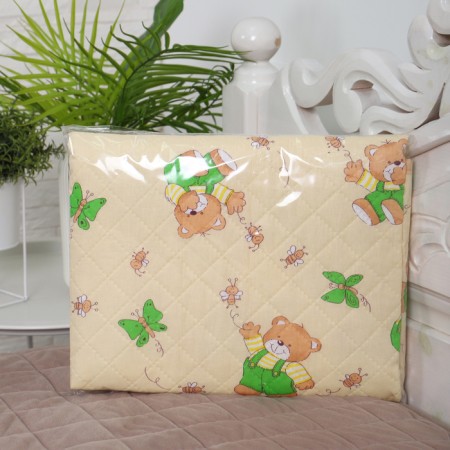 Bear blanket behind honey 110x140cm, beige, calico 120g/m, hl 100%-5