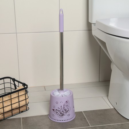Blash for the toilet with a stand "Butterflies", 12.5 × 12.5 × 50 cm, color mix-1