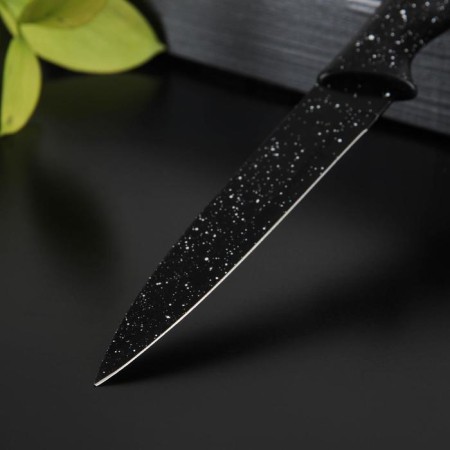 A knife with an anti -wagoning coating of the “marshmallow”, universal, blade 12.5 cm, black color-1