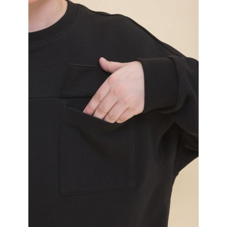 Sweatshirt for boys, height 158 ​​cm, black color-4
