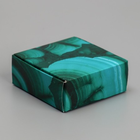 Box for jewelry, packaging, “malachite”, 7.5 x 7.5 x 3 cm-2