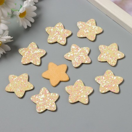 Decor for the creativity of the felt shine "Star" yellow 3x3 cm-1