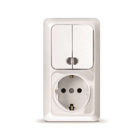 Block, OP, Olympus Universal O0041, 2 key, socket, 10A, IP54, white color