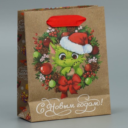 Craft vertical “Dragon and wreath”, S 12 x 15 x 5.5 cm, New Year-3