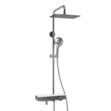 The shower system wasserkraft a113.069.101.ch thermo, tropical shower, thermostat, chrome