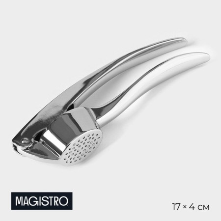 Magistro volt garlic press, stainless steel, silver color