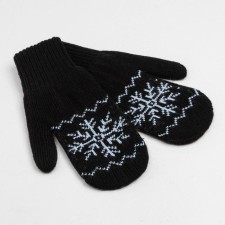 Female mittens, black color, size 18
