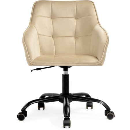 Computer chair Oisha plastic/velor, black/beige 56x63x80 cm-1