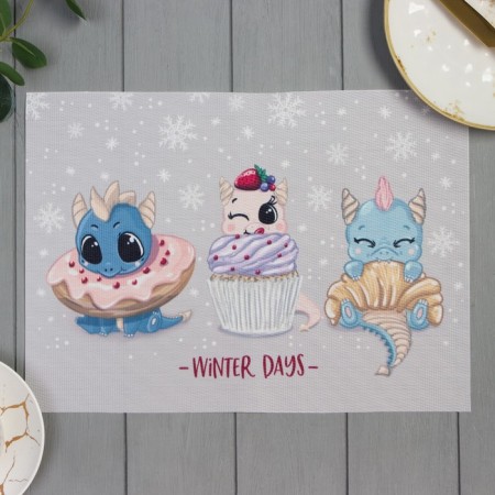 New Year's napkin on the table "Winter Days", 40x29cm