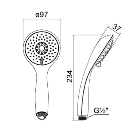 Shower Lake Milardo 320 3203F97M18, 3 modes, chrome-5