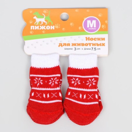 Noskes non -slip "snowflakes" with a fur edge, m (3/4 * 7 cm), set 4 pcs-1