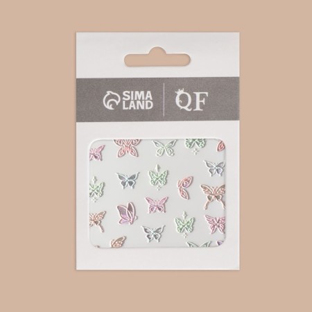 Nail stickers "butterflies", voluminous, multi -colored-3