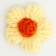 Knitted flower, set 10 pcs., Size 1 pc., 4 × 1.5 cm, yellow color