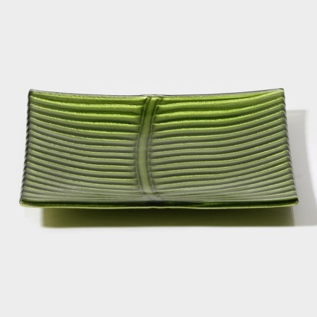 Glass plate Magistro "Paporotnik", 14.5 × 14 × 1.8 cm, green green-2