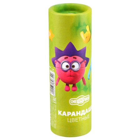 Colored pencils in a tube, 12 colors, trihedral, Smeshariki-4