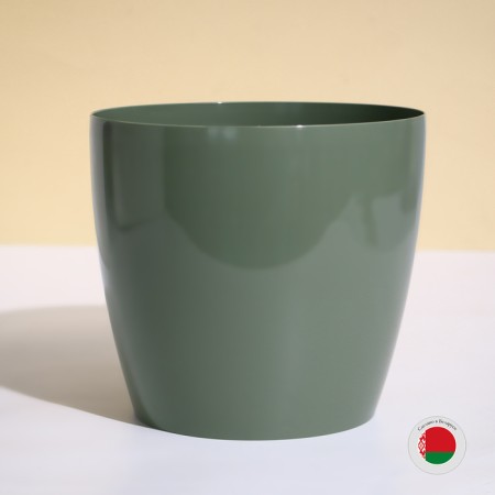 Flower pot, d = 21 cm, 5.2 l, plastic, green sage-4