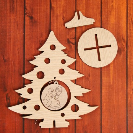 Souvenir "Christmas tree with the Snow Maiden" on the stand-3