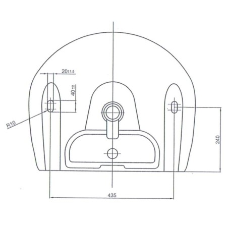 Washbuilder of the LZSF "Optima", width 560 mm, with overflow, with a hole for the mixer-4